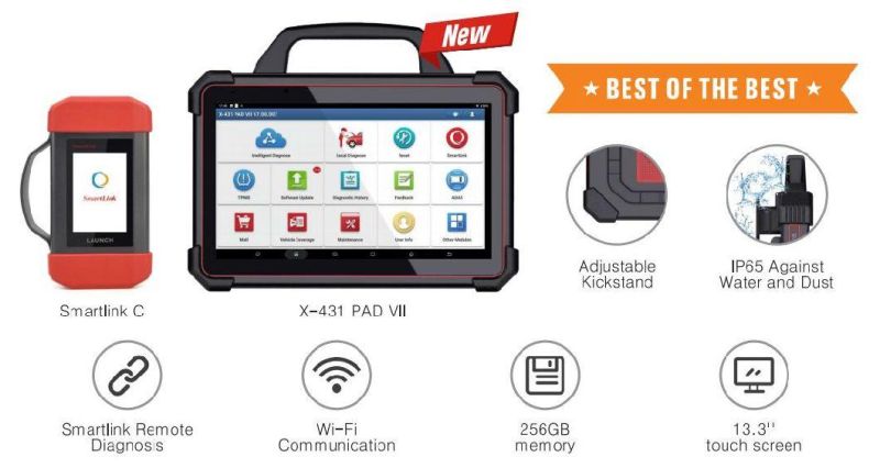 Launch X-431 Pad VII Pad 7 Plus X-Prog 3 Full System Diagnostic Tool Support Key & Online Coding Programming and Adas Calibration