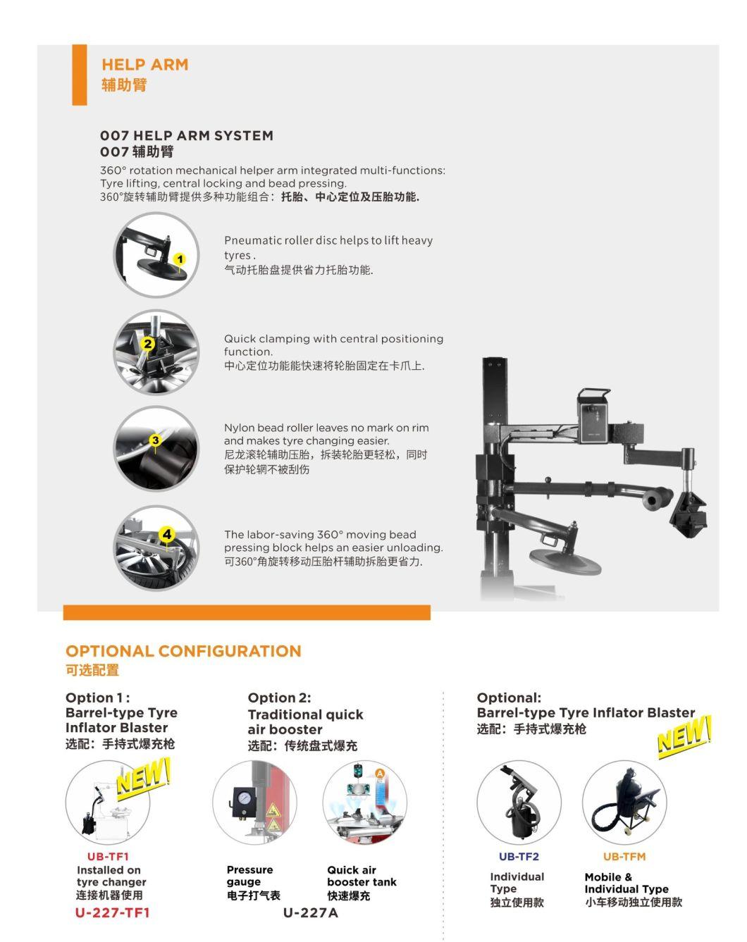 U-227 Auto Tilting Tire Changer Left Help Arm with CE Certificate