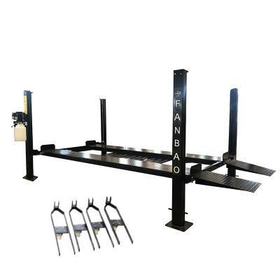 Low Ceiling Best 4 Post Car Parking Hydraulic Lift with Casters 9000 Lb for Garage