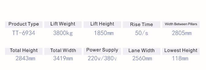 Garage Equipment Two Post Auto Car Lift