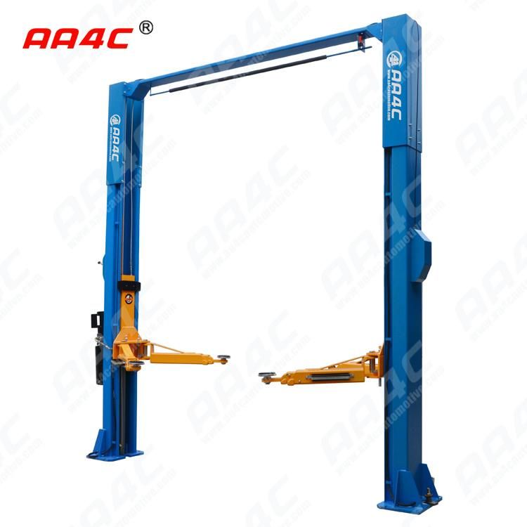 AA4c 12000lbs 5.5t Hydraulic Single Side Manual Unlock Overhead Baseless Clearfloor Gantry 2 Poles Vehicle Elevators Two Post Lift AA-2pcf55s