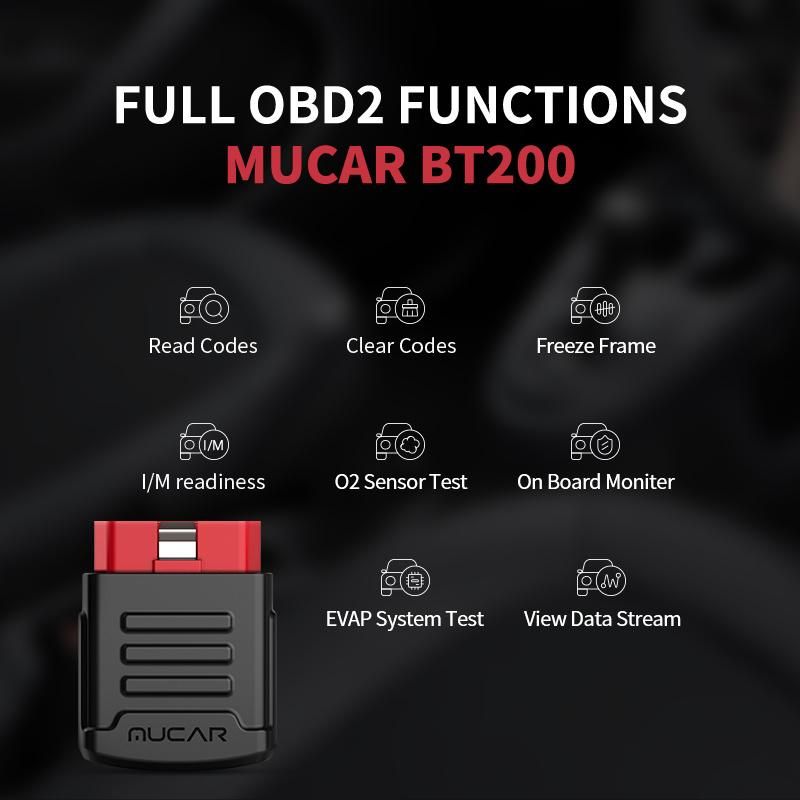 Mucar Bt200 Lifetime Free All Car Full System Oil Sas OBD 2 Diagnostic Tools Bluetooth Scanner Auto OBD2 Tester Pk Thinkdiag