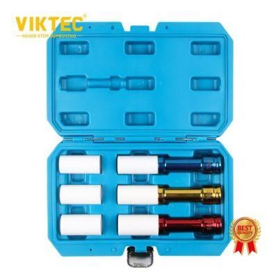 Vt01223c Ce 3PC 1/2&quot;Sq Drive Alloy Wheel Deep Impact Socket Set with 3 Extra Plastic Sleeves