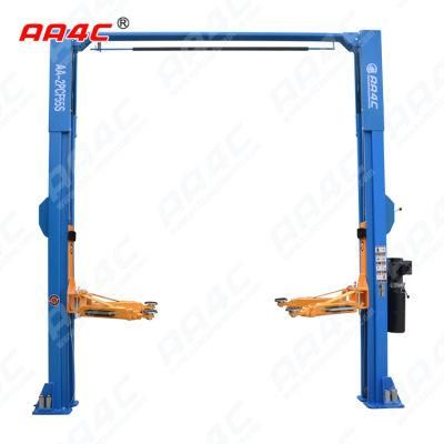 AA4c 12000lbs 5.5t Hydraulic Single Side Manual Unlock Overhead Baseless Clearfloor Gantry 2 Poles Vehicle Elevators Two Post Lift AA-2pcf55s