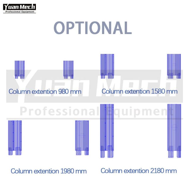 Yuanmech F4032em Baseplate Two Post Car Lift with Manual Down Ventil Leverand and Electromagnet Mechanical