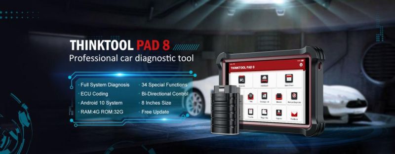 Thinkcar Thinktool Pad8 OBD2 Auto Diagnostic Tool ECU Coding Active Test IMMO ABS Epb Oil Reset Professional Automotive Scanner