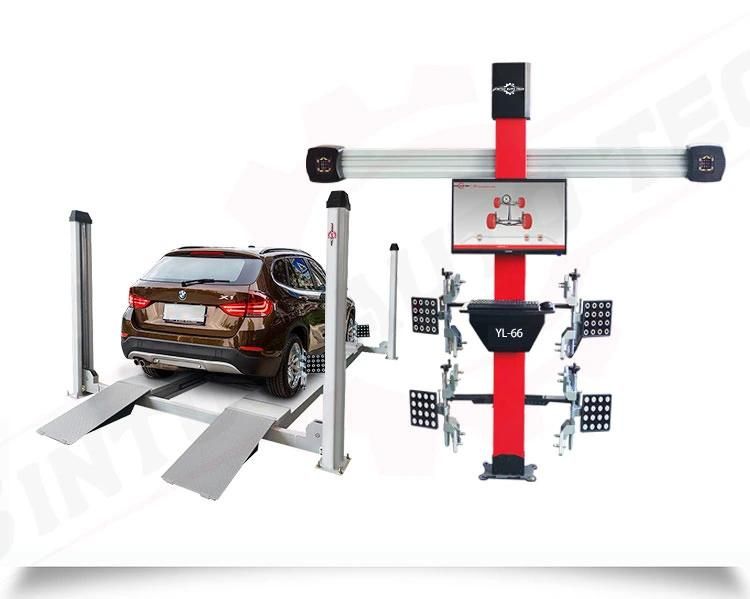 Four Post Car Lift and 3D Wheel Alignment Machine for Sale