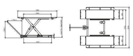 Car Vertical Manual Scissor Lift Platform or Motorcycle Lift Table
