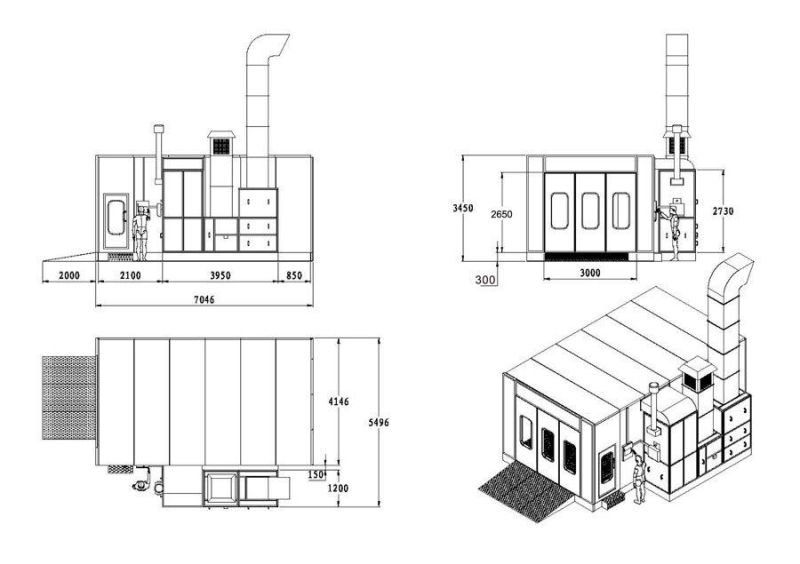 Auto Spray Booth Garage Equipments Car Baking Oven Customied Paint Booth Factory Direct Sale