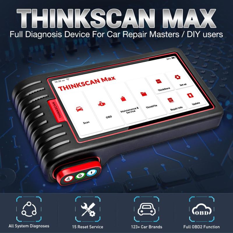 Thinkcar Thinkscan Max Tools for Auto Full System Diagnostic Scanner 28 Reset Function Bi-Directional Test ECU Coding Via Crp909