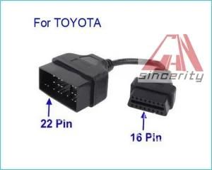 22 Pin to 16 Pin OBD2 Diagnostic Adapter Cable for Toyota, Toyota 22pin to 16pin OBD1 to OBD2 Connect Cable