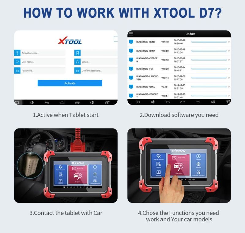 Xtool D7 OBD2 Scanner Automotivo Car Diagnostic Tool Key Programmer Code Reader Obdii Key Coding Full System Diagnostic Tools