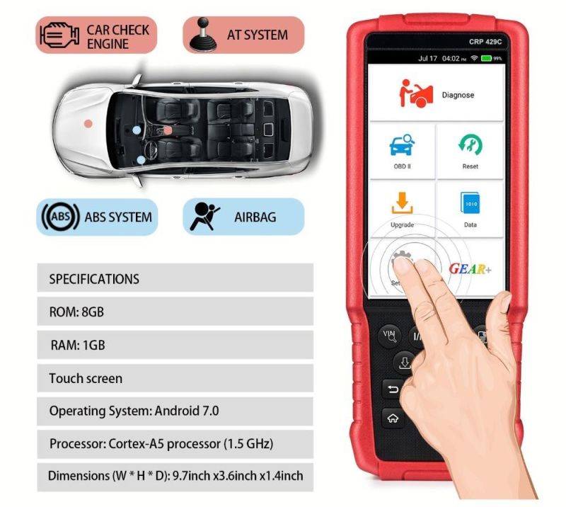 Launch Crp 429 Auto Diagnostic Tool OBD2 Tools for Engine/ABS/Airbag/at +11 Service Free Update