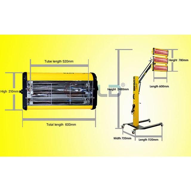 Wld-3al Mobile Portable Shortwave Infrared Heating Lamp for Paint Booth /Infrared Heater for Car Baking