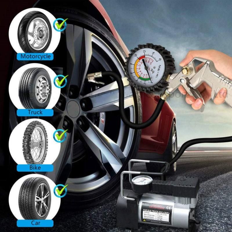Garage Air Line Tyre Pump Car Tyre Inflator Pressure Gauge for Compressor Gun