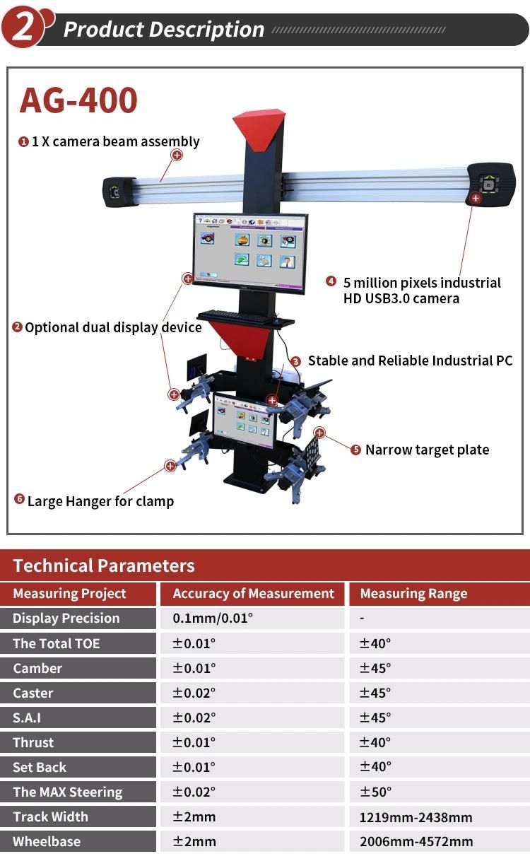 3D Wheel Aligner/3D Wheel Alignment/Wheel Aligning Machine