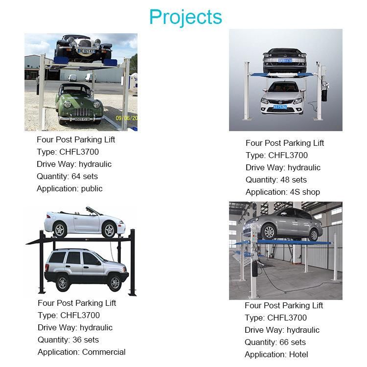 Hydraulic Four Post Double Stacker Car Parking Lift with CE