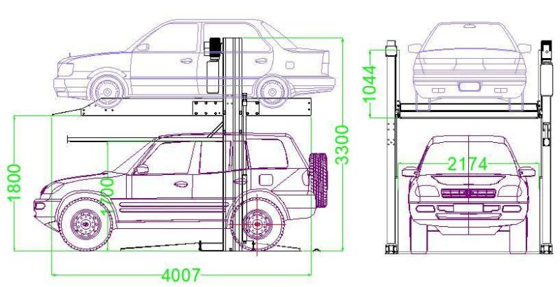 Hydraulic Two Post Car Parking Lift/Hoist/System