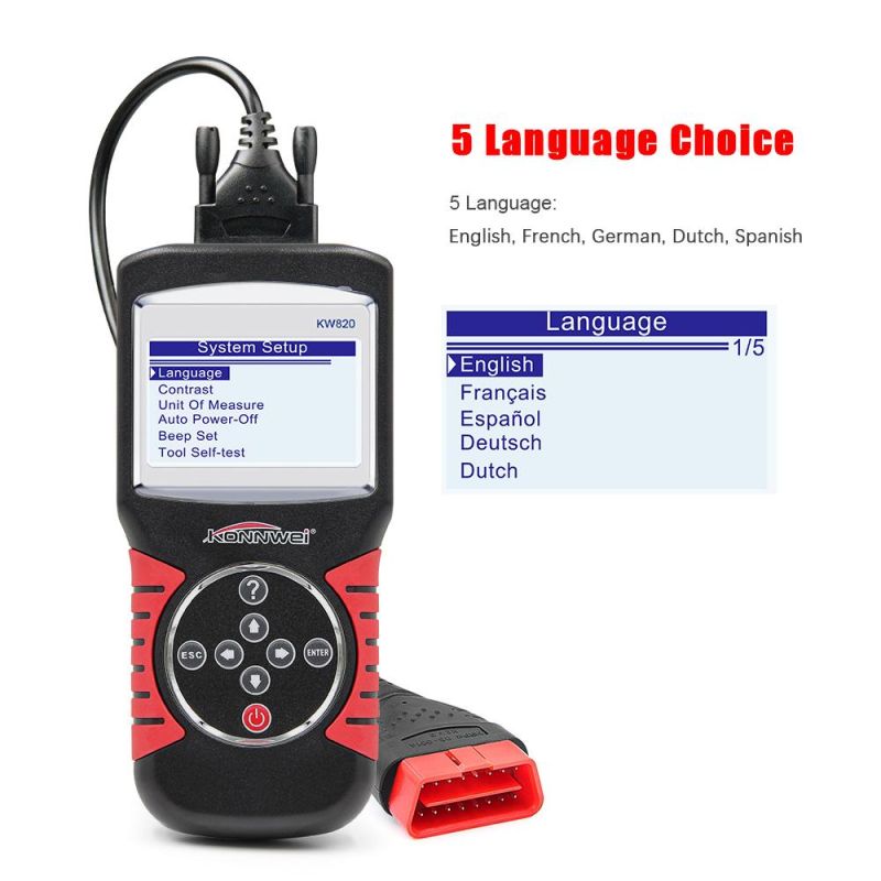 Konnwei Kw820 Automotive Scanner Multi-Languages Obdii Eobd Diagnostic Tool Car Errors Code Reader Diagnostic Scanner