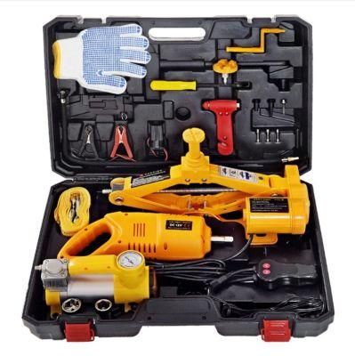 Tawa 12V 3t 5in1 Portable Car Lift Jack Hydraulic Floor Jack Kit with Electric Wrench and Air Pump Electric Scissor Jack
