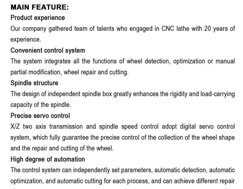 Wheel Recondition CNC Lathe Diamond Cut Rim Repair Machine Price