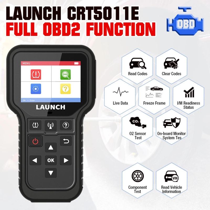 Launch CRT5011e TPMS Tire Activation Diagnostic Tool 315MHz 433MHz Sensor Activation Programing Learning Reading OBD2 Scanner
