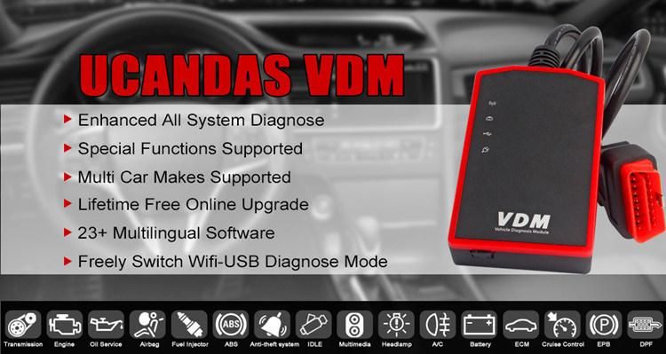 Ucandas Vdm WiFi Full System Obdii Car Fault Scanner Car Diagnosis Maintenance Tool+Tablet Win10