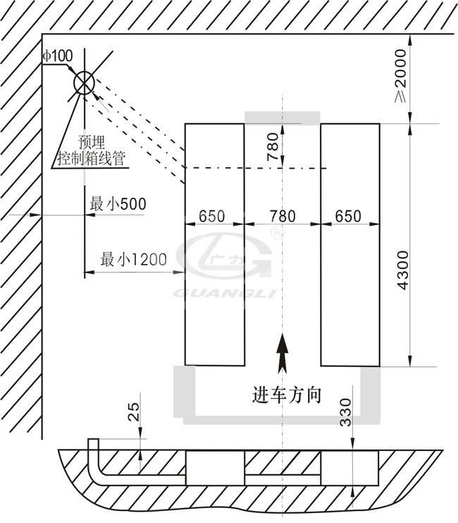 China Manufacturer Car Repair Equipment Double Cylinder High Quality Scissor Car Lift 4000