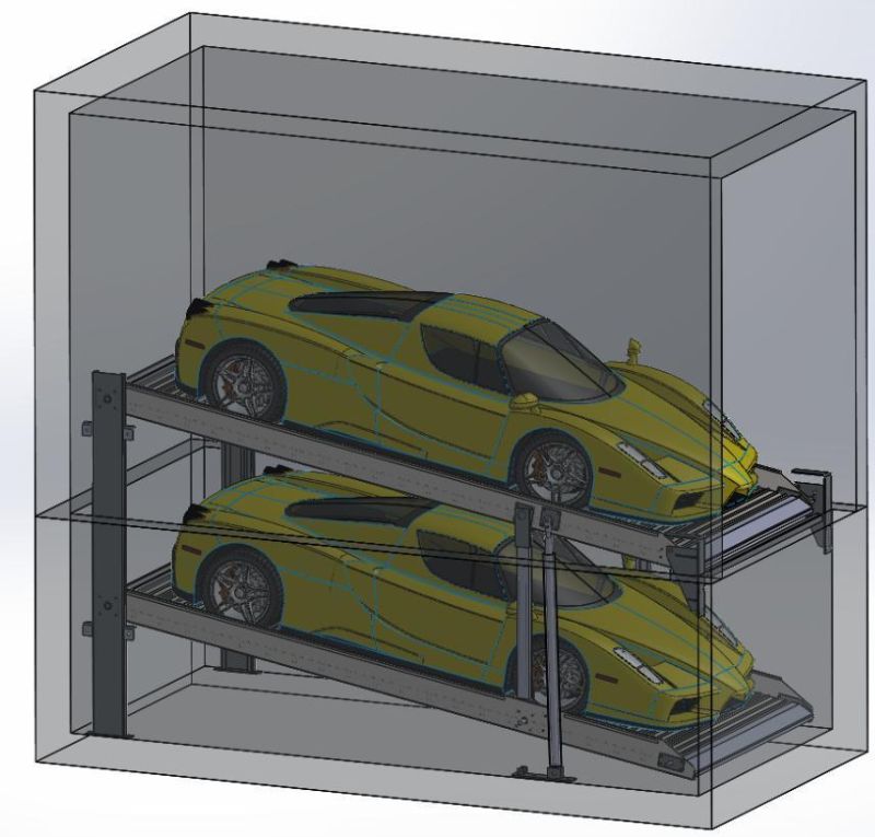 Inclined 2 Level Car Parking System Underground