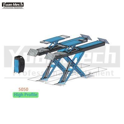 Yuanmech Bih5050wtf Inground Big Scissor Lift for Wheel-Alignment High Profile with Integrated Lift Table and Flaps