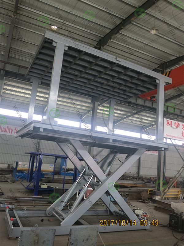 2 Level Garage Invisible Car Parking Lift with Roof