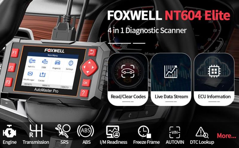 Foxwell Nt604 Elite OBD2 Diagnosis Tool Professional Automotive Scanner ABS Airbag at Engine Code Reader Car Automotive Tools