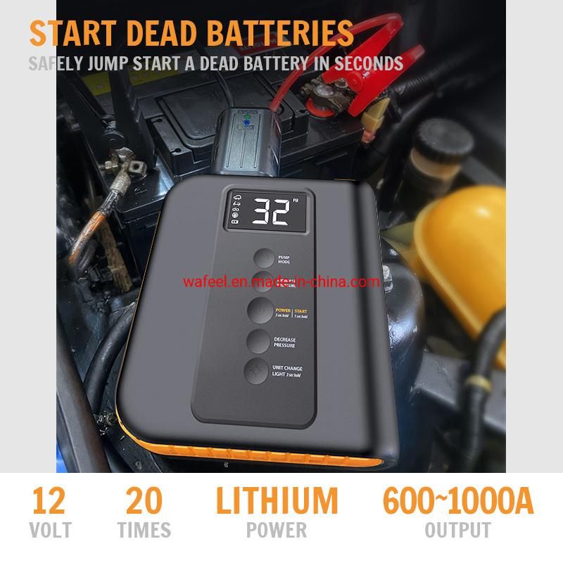 Emergency Power Bank Car Jump Starter with Air Pump Function