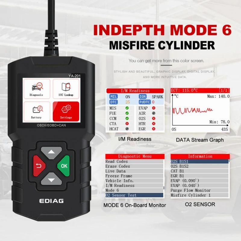 Ediag Ya-201 Auto Scanner Full OBD2 Functions Lifetime Free Update