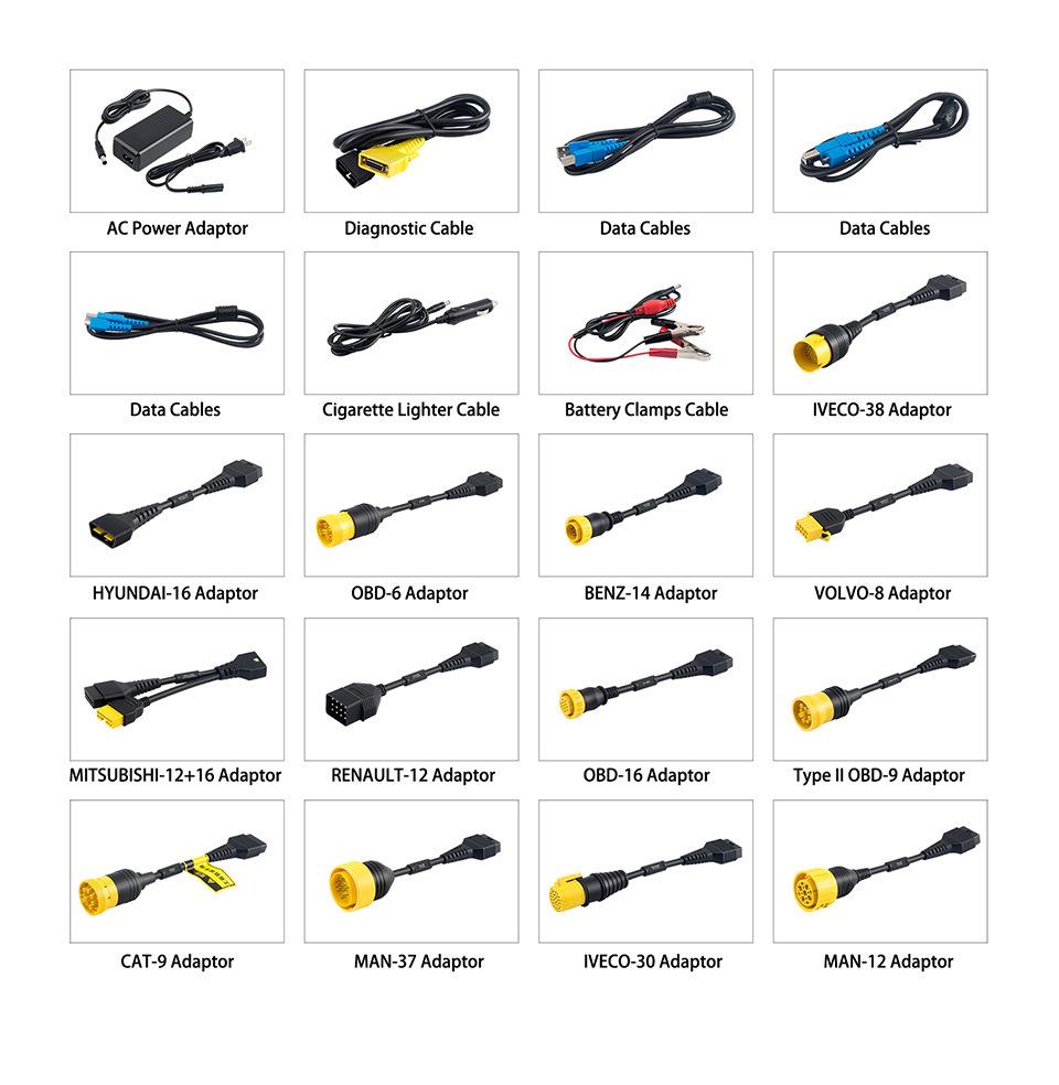 Launch X431 HD Box Heavy Duty Truck Diagnostic Adapter Work for X431 V+Diesel Diagnostic Tool Free Update Online
