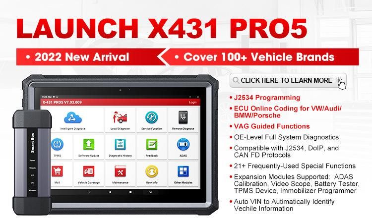 2022 Professional Original Global Version 1 Year Free Update Launch X431 PRO 5 X-431 PRO5 OBD2 Diagnose Scanner Automotriz Escaner Scan Diagnostic Machine Tool