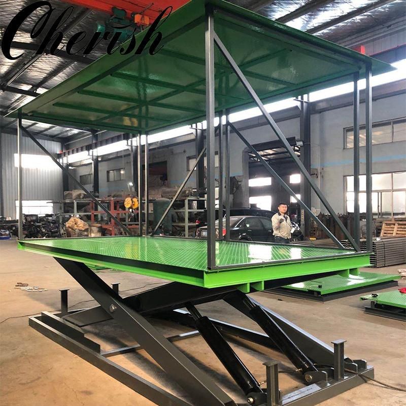 Hydraulic Scissor Parking Lift Car on Home Garage Equipment