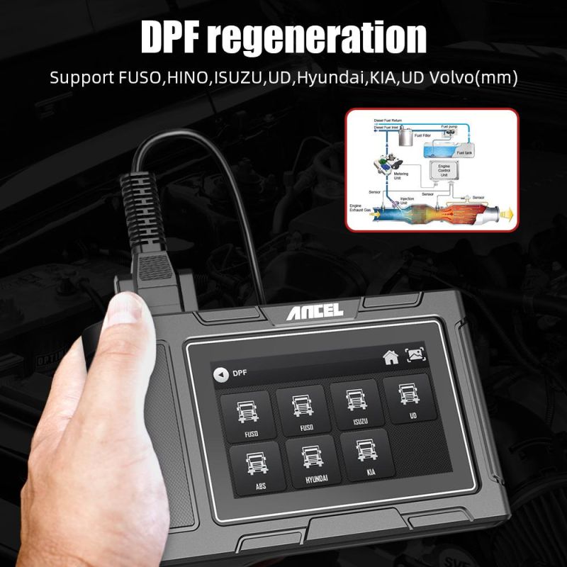 Ancel HD3200 OBD2 Scanner Heavy Duty Diagnostic Tool for Car and Truck OBD2 Car Diagnosis Tool Oil DPF Reset Automotive Scanner for Asian Diesel Vehicles