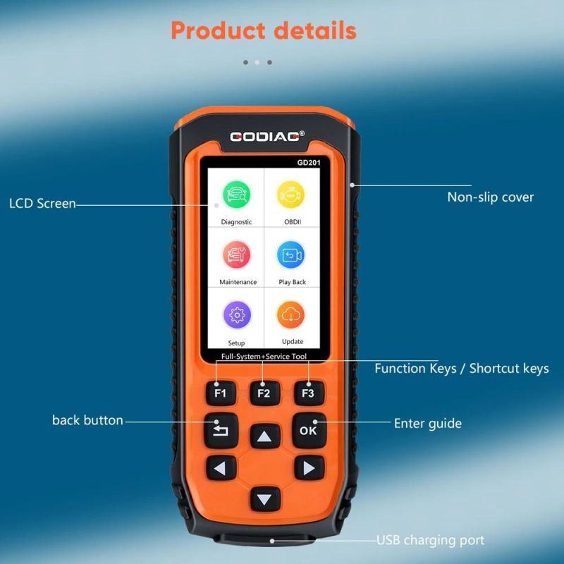 Godiag Gd201 Professional Obdii All-Makes Full System Diagnostic Tool with 29 Service Reset Functionsgodiag Gd201 Is a Professional Level Diagnostic Handheld