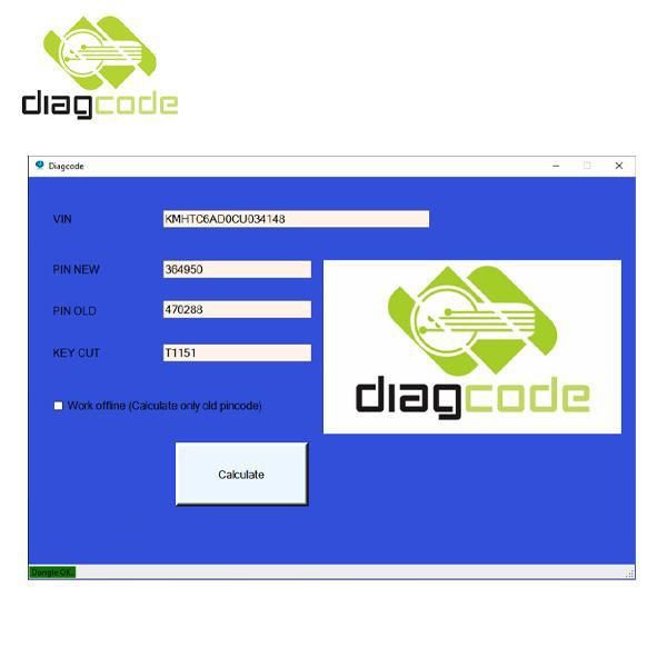 Diagcode Pin Code Calculation Tool for Hyundai and KIA with Dongle Till 2016 with 5 Free Tokens Every Day