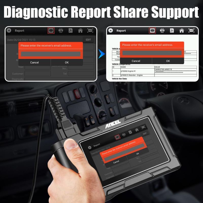 Ancel HD3200 OBD2 Scanner Heavy Duty Diagnostic Tool for Car and Truck OBD2 Car Diagnosis Tool Oil DPF Reset Automotive Scanner for Asian Diesel Vehicles