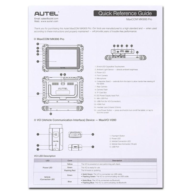 Autel Maxisys Mk906 PRO Ms906 PRO OBD2/OBD1 Bi-Directional Diagnostic Scanner High-Powered Eight-Inch Advanced Diagnostic Tablet Featuring Expanded Software