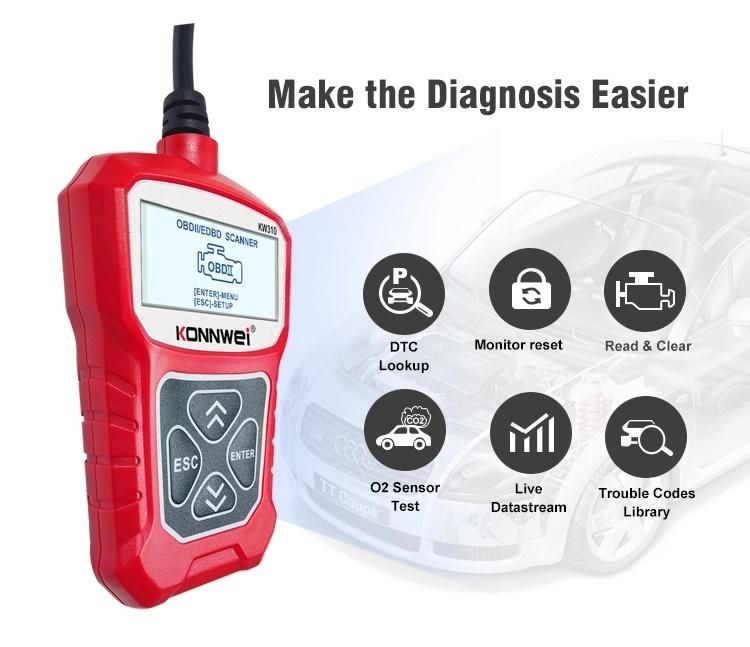 Konnwei OBD2 Auto Diagnostic Tools Key Progammer for Car, Heavy Duty Truck Excavator