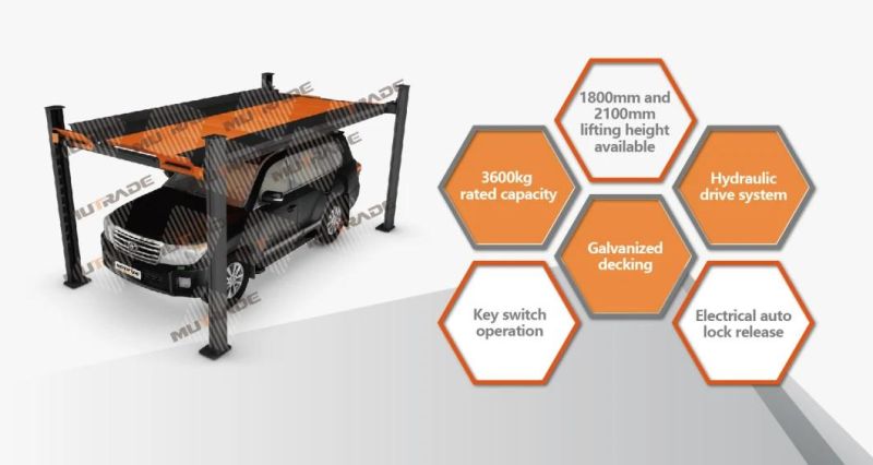 Advanced Mutrade Parking Two Pallet 4 Four Post Parking Floor Car Parking Lift