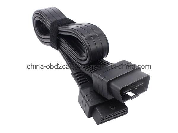 Factory Directly Supply Flat OBD Male to OBD Female Cables J1962 OBD2 Cable for Car Scanner Tool