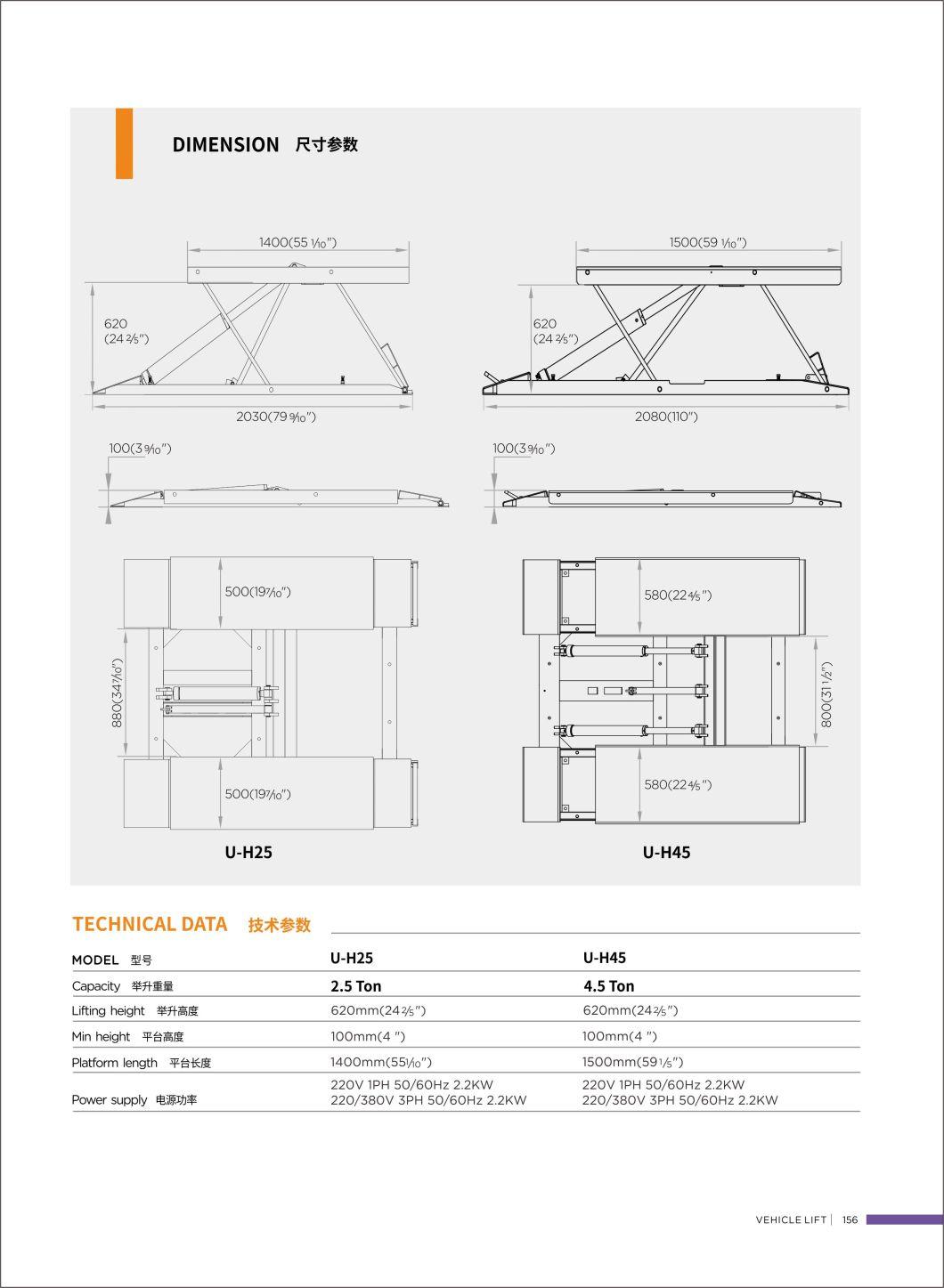 Unite Car Scissor Lift Table U-H45 Small Platform Pantograph Scissor Lift