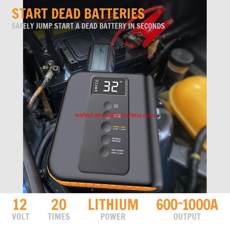 Jump Starter Air Compressor, 8800mAh Emergency Power Bank, 12V Car Battery Charger Starter