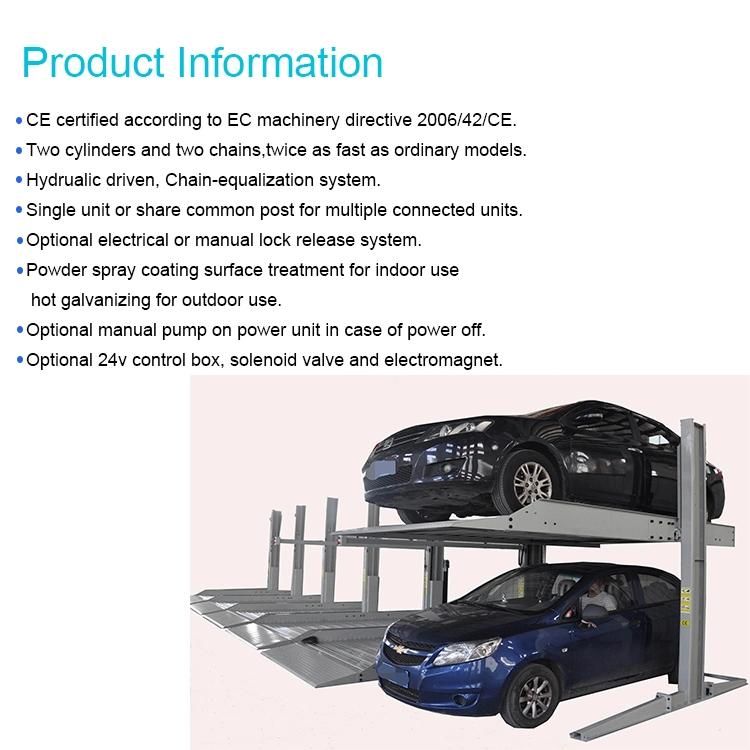 Hot-Sale Robotic Hydraulic Two Posts Car Hoist with CE