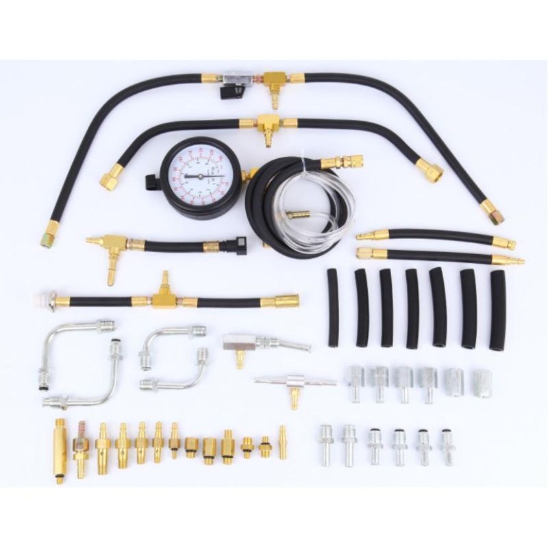 Tu-443 Multifunction Fuel System Pressure Gauge Fuel Injection Pressure Tester Kit Gauge 0-140 Psi/ 10 Bar Scale, Automotive Fue