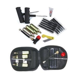 Portable Carry Bag CO2 Cartridge Car Motorcycle Bike Tubeless Tyre Repair Kit